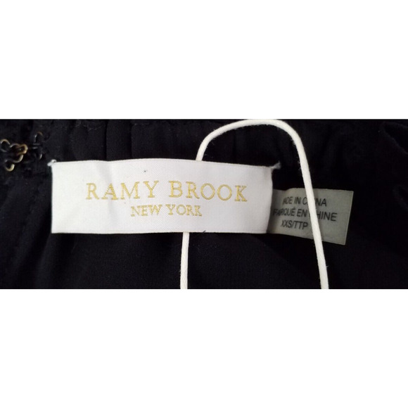 Ramy Brook Evelina Dot Appliqué Blouson Top XXS Black NWT - Picture 5 of 7